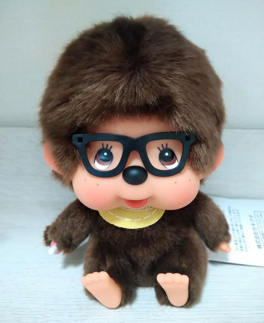 新品 モンチッチ 顔デカ メガネ 座り イエーロ 男の子 香港限定 726295