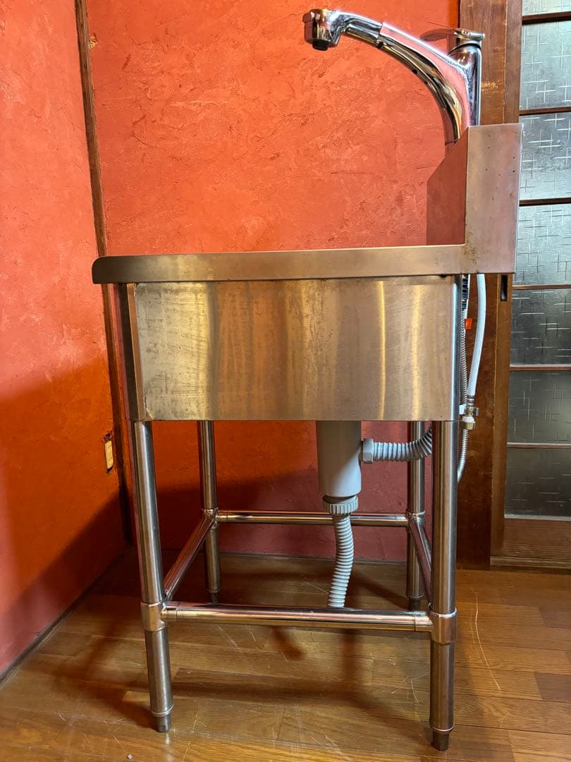 1槽シンク ステンレス 業務用 流し台　ハンドシャワー付き