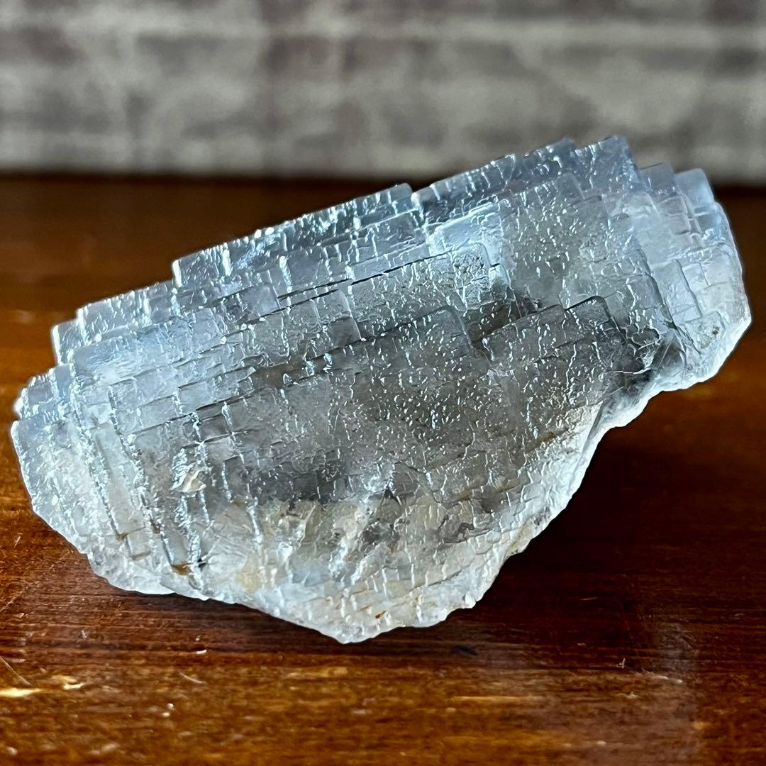 美品 フローライト ライトブルー 372.4ct 幾何学模様 蛍石 原石 鑑賞石