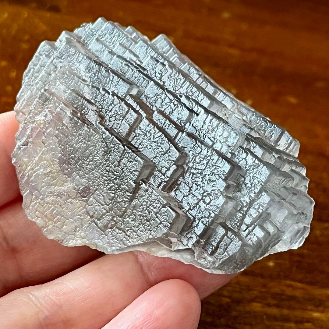 美品 フローライト ライトブルー 372.4ct 幾何学模様 蛍石 原石 鑑賞石