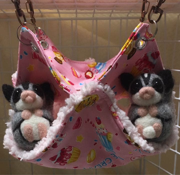 モモンガハウス(アイス・ドーナツ柄) ボアピンク  2100円