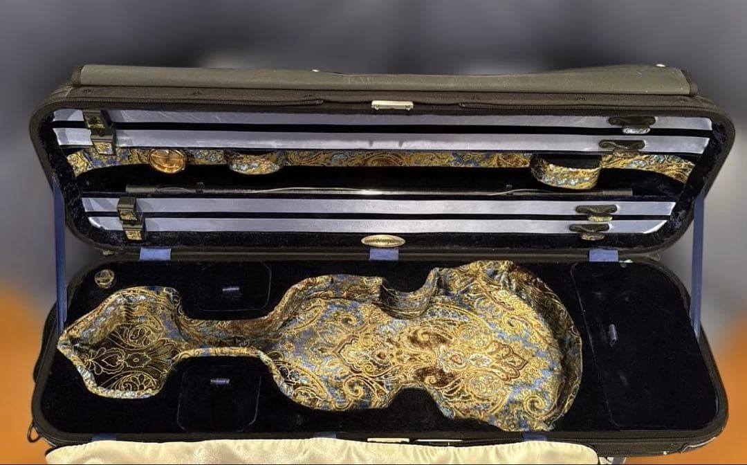 GEWA ヴァイオリンケースVenezia 4/4 黒 湿度計付弓4本収納可