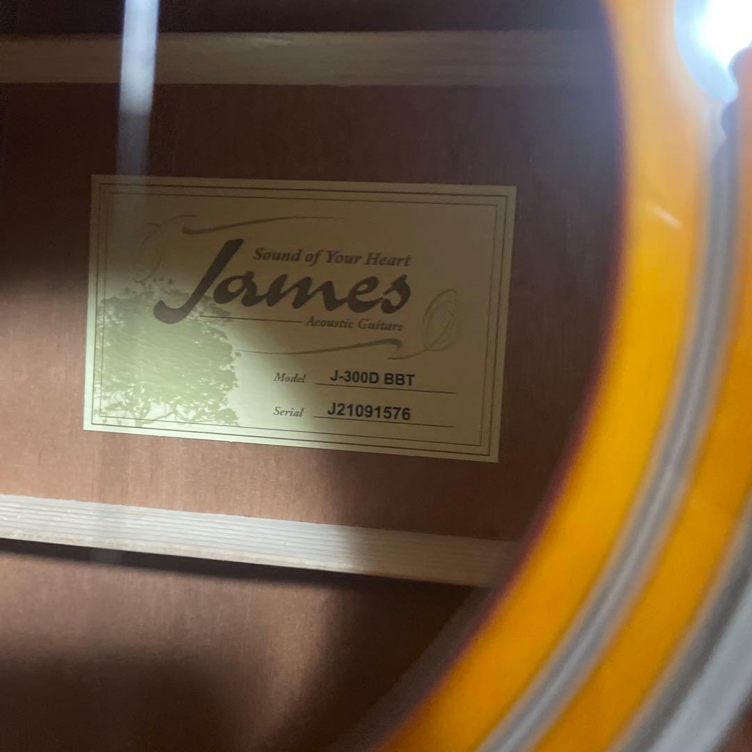 James J-300D BBT アコースティックギター ケース、チューナーつき