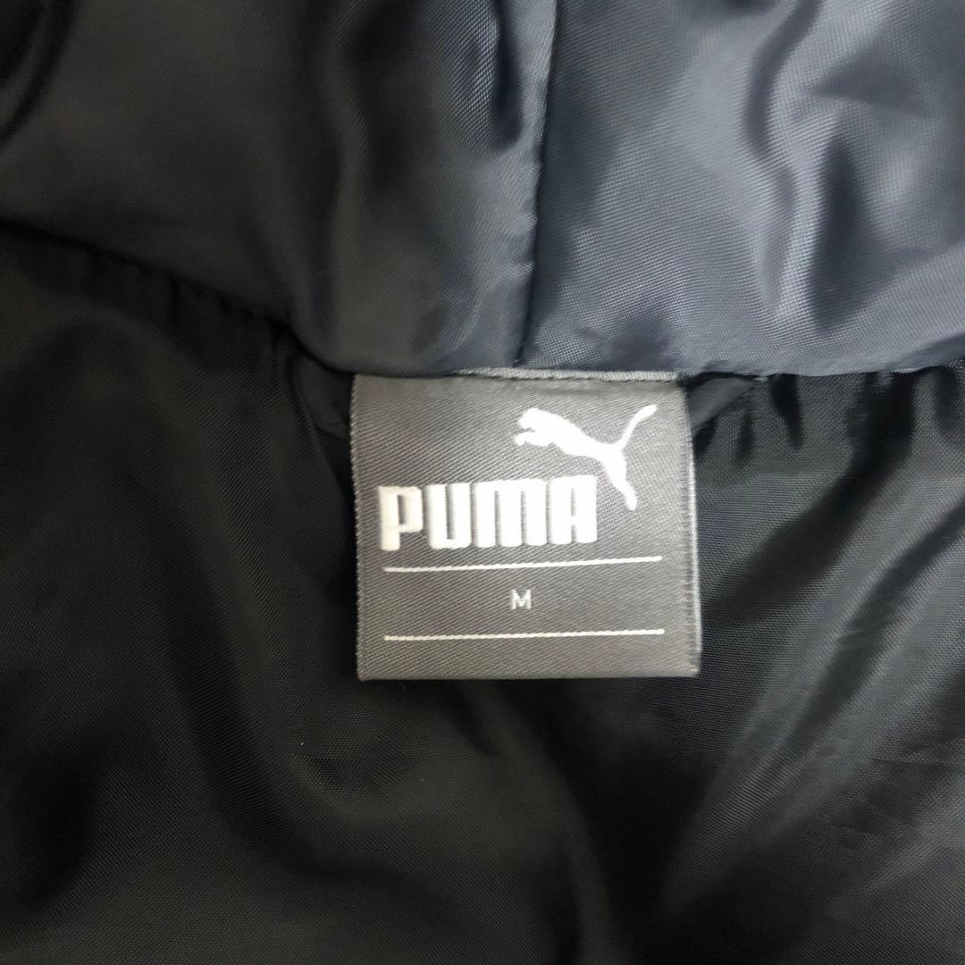 【PUMA・プーマ】 ロングベンチコート　メンズMサイズ　ダークグレー　中古品