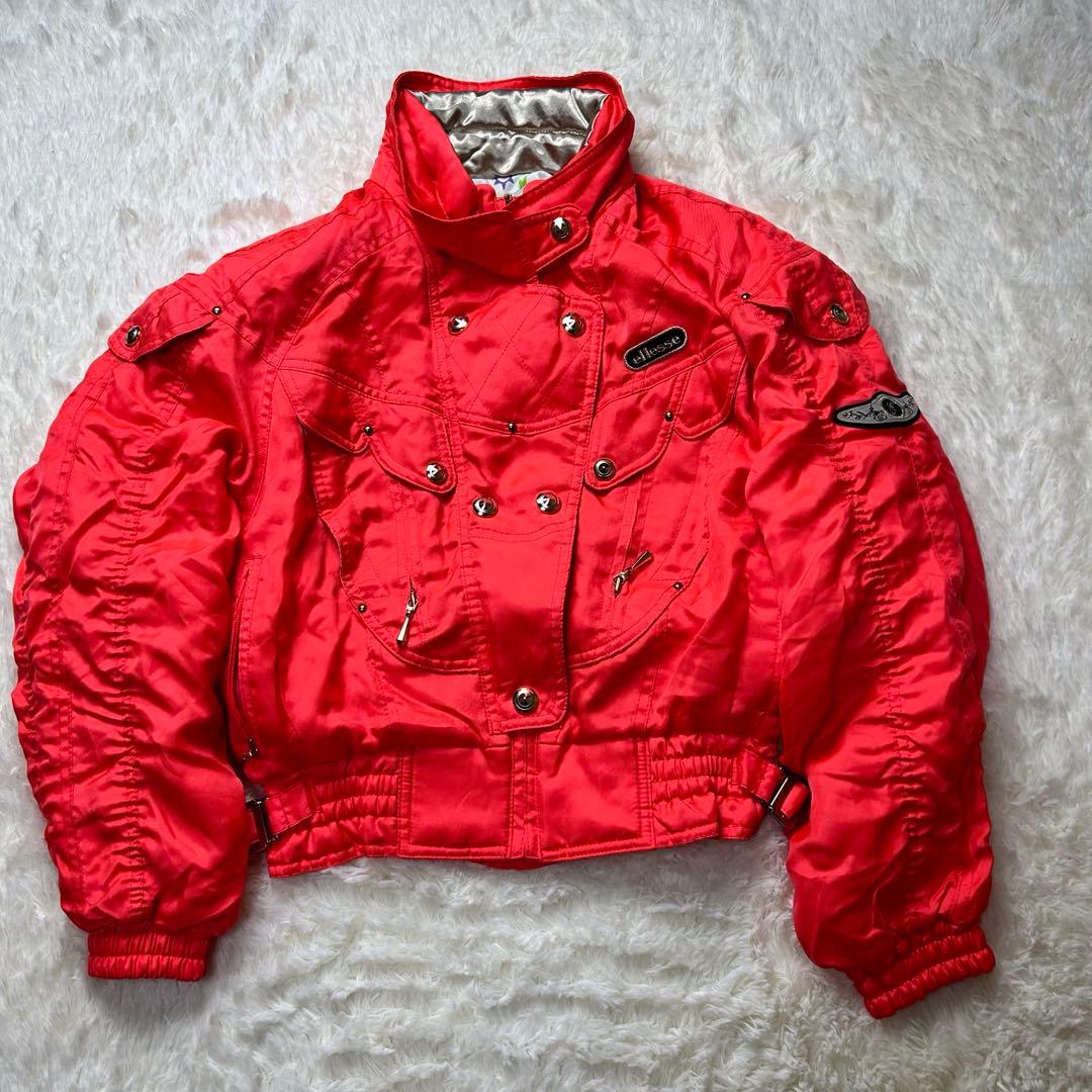 Ellesse スキーウェア スノボ 上下セット 金ボタンバックル オレンジ