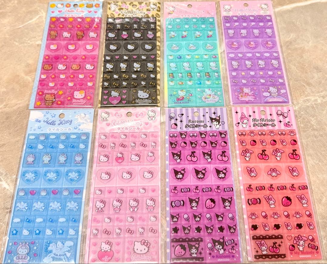 ボンボンドロップシール・ぷくぷくシール・タイルシールなどの詰め合わせ