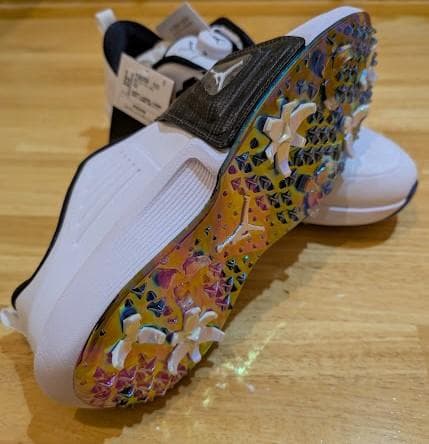 25.5cm ナイキゴルフ ジョーダン エア レブ 白 スパイク ゴルフシューズ