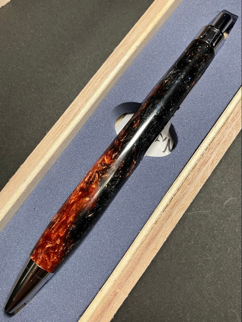 金杢犀 レジン シルバー金具 ボールペン