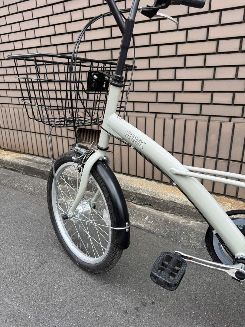 【大阪限定】小径自転車 ライトグレー 前部バスケット付き