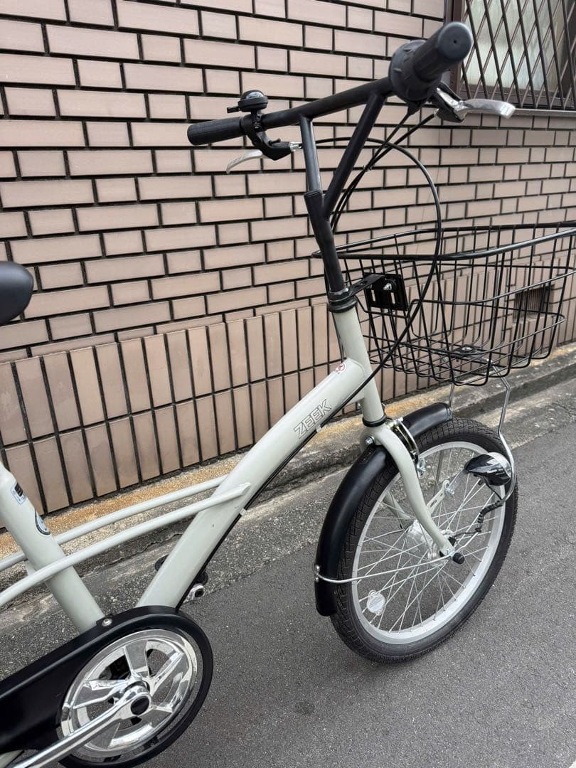 【大阪限定】小径自転車 ライトグレー 前部バスケット付き