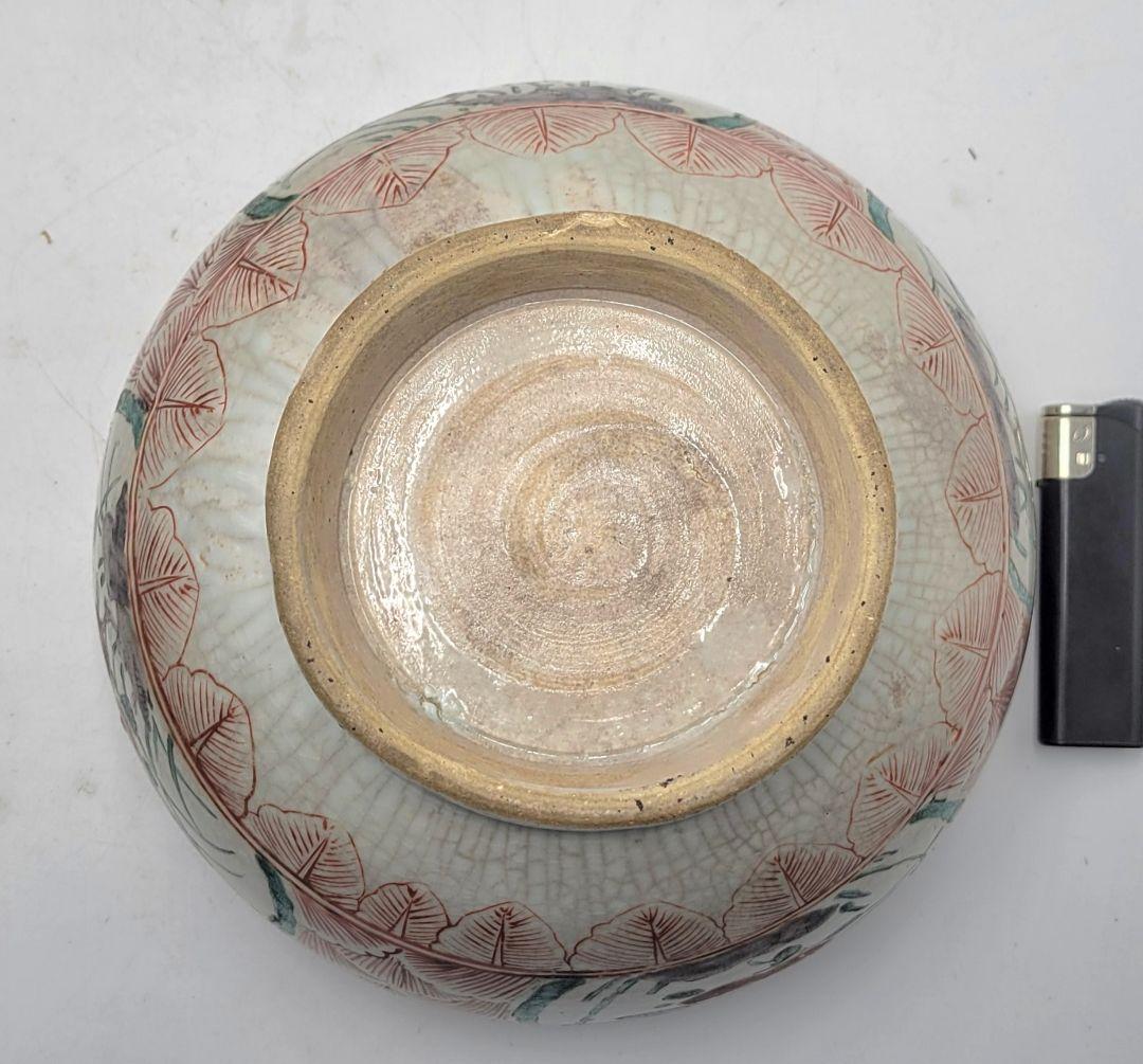 茶道具　時代物　九谷焼　古九谷　五彩手　鉢　水指(見立て)　骨董品、美術品