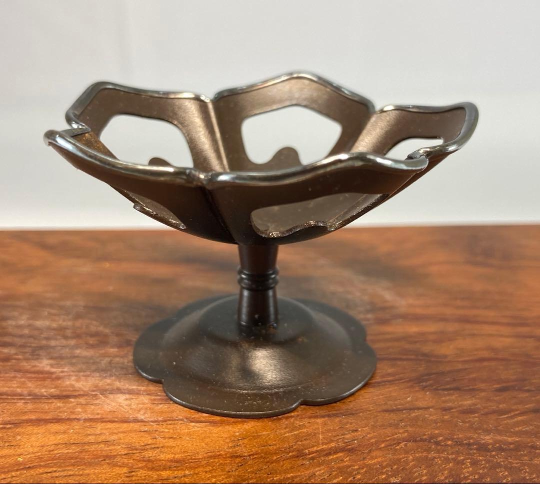 【茶道具】金谷五良三郎造　鐵突羽根蓋置（共箱）