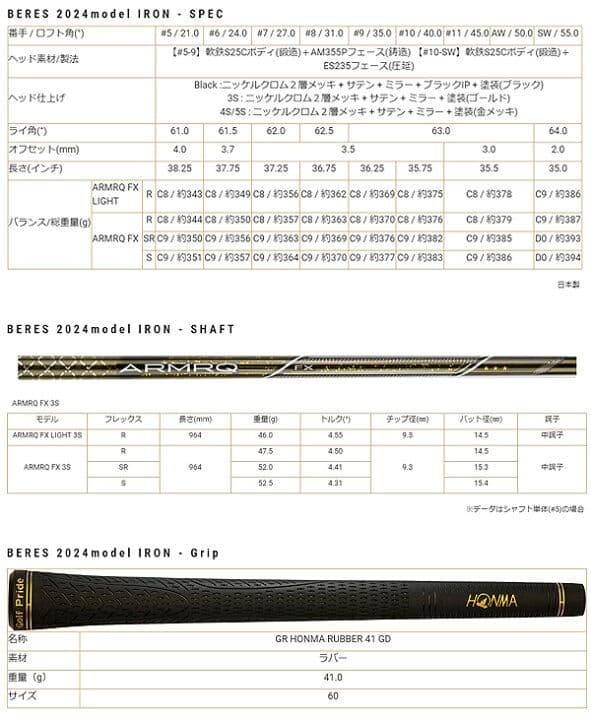 HONMA BERES 2024 フォージドアイアンセット