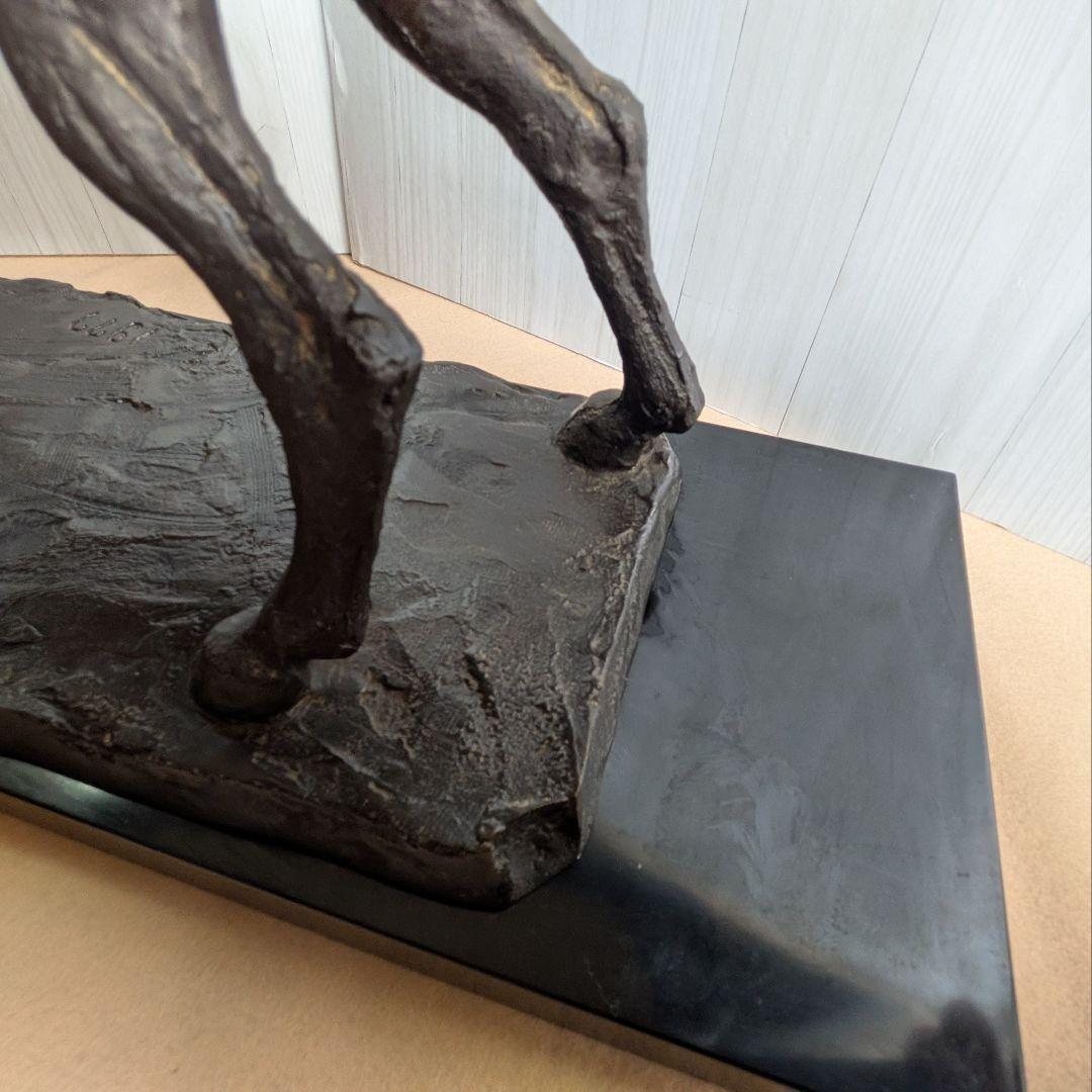 【友澤正彦】春風 馬 ブロンズ像 1977年 銅製 置物 彫刻 オブジェ