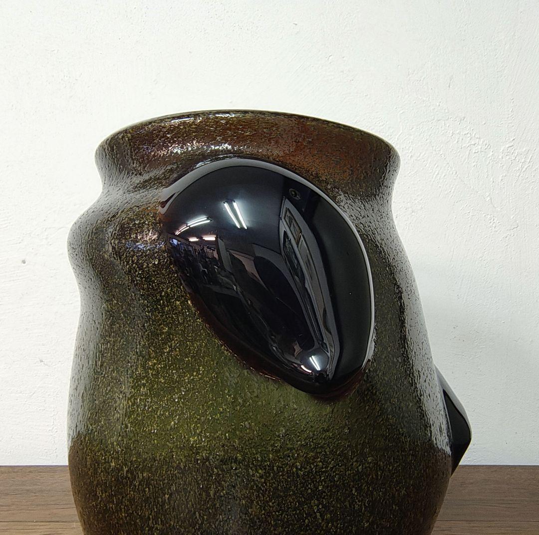 【稲嶺盛吉】泡ガラス 花器 ワインクーラー 大作