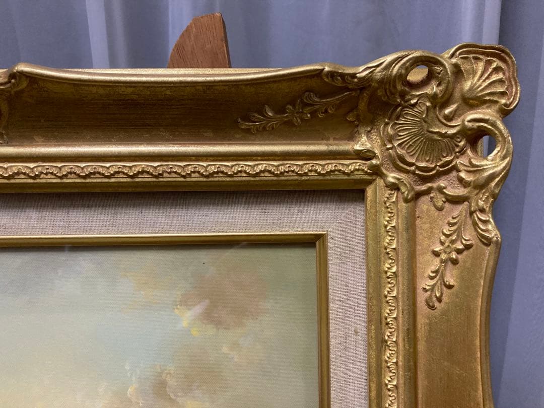 油彩　油絵　真筆　外国風景　[有名作家ワーグナー] サイン有　Ｆ６号