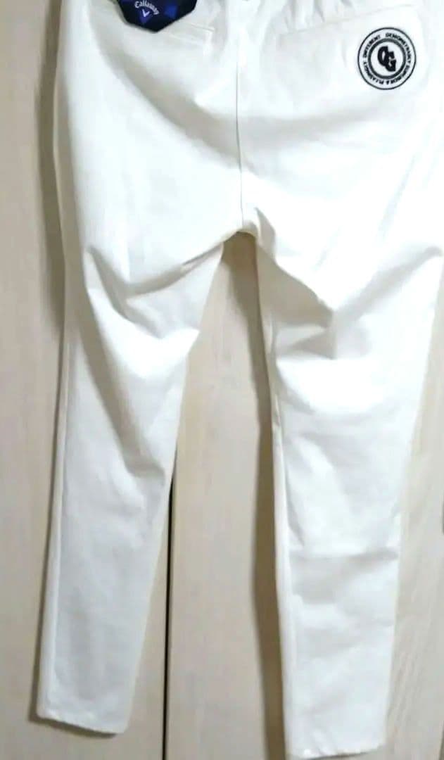 ☆１５％引き☆Callaway防水ホワイトパンツスリムＬＬゴルフストレッチパンツ