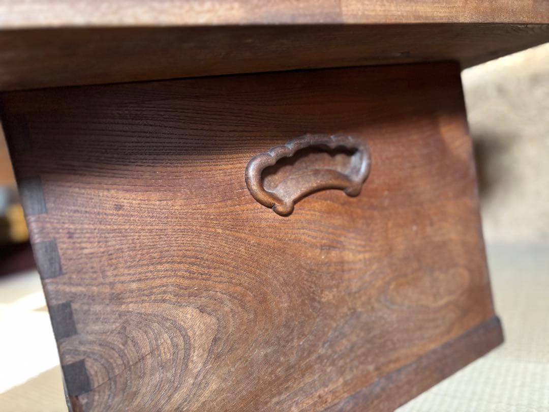 関西長火鉢　銅板落とし囲炉裏　五徳付き手炙り　古民具