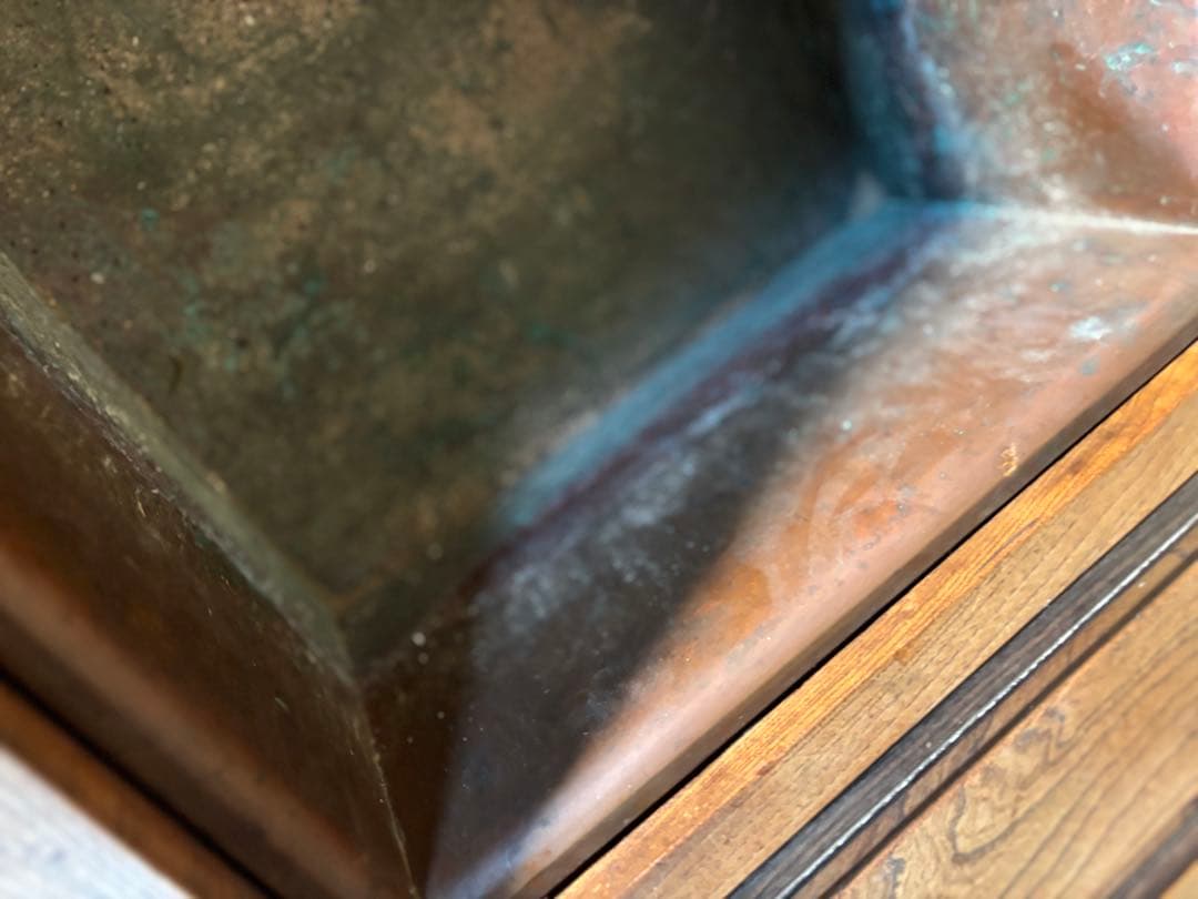 関西長火鉢　銅板落とし囲炉裏　五徳付き手炙り　古民具