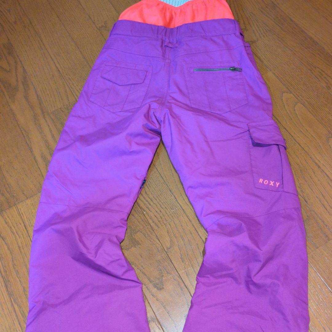 【美品】ROXY　スノボウェア　上下セット　Ｓ　総柄　ロゴ　パープル