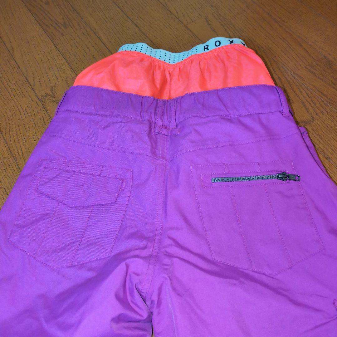 【美品】ROXY　スノボウェア　上下セット　Ｓ　総柄　ロゴ　パープル