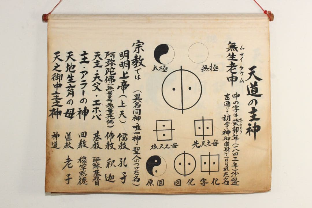 5358 垂幕　天道総天壇　「壬子年新年節 天道略説」　布製　14枚綴　送料無料