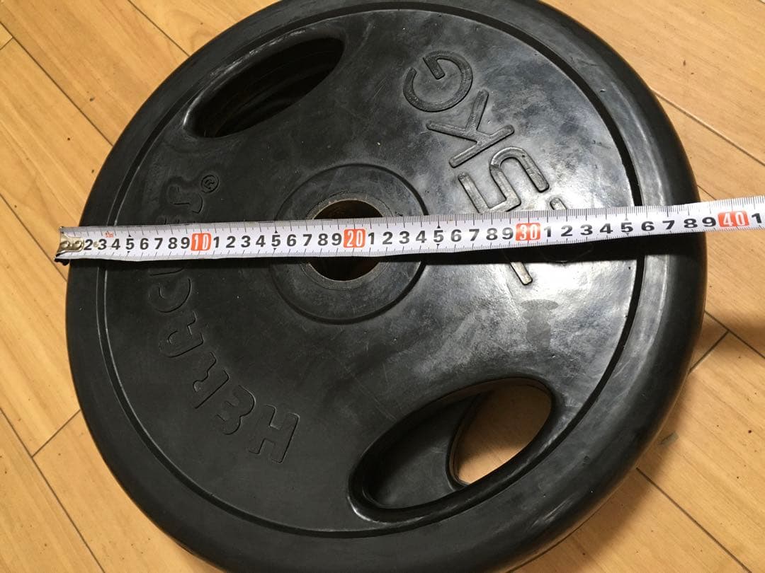 ②HERACLES バーベルプレート 25kg x 1枚穴径50mm(同時購入)