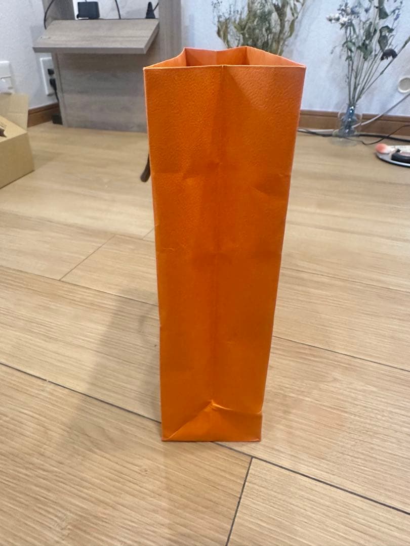 HERMES オレンジ タオルハンカチ ギフトボックス付き　エルメス