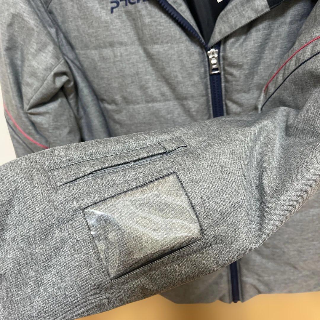 グレー フード付き スキーウェア 中綿入り　160