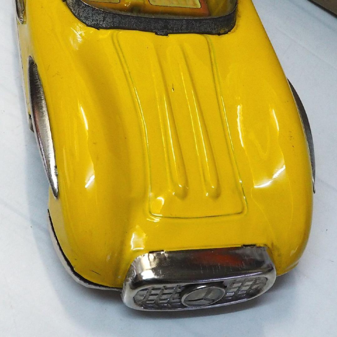 旭玩具【メルセデス ベンツ300SLR黄】ブリキtin toy car自動車箱付