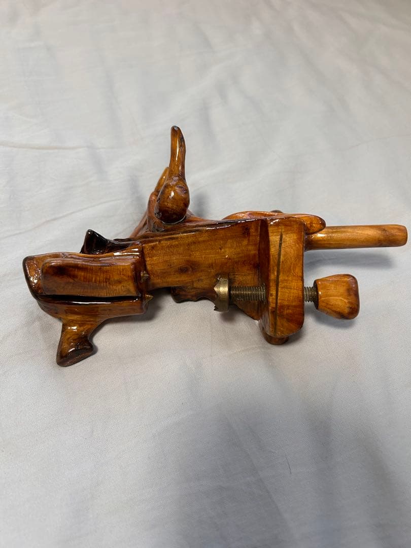 天然木 創作万力 ヘラブナ釣り 大砲型 根杢 美品