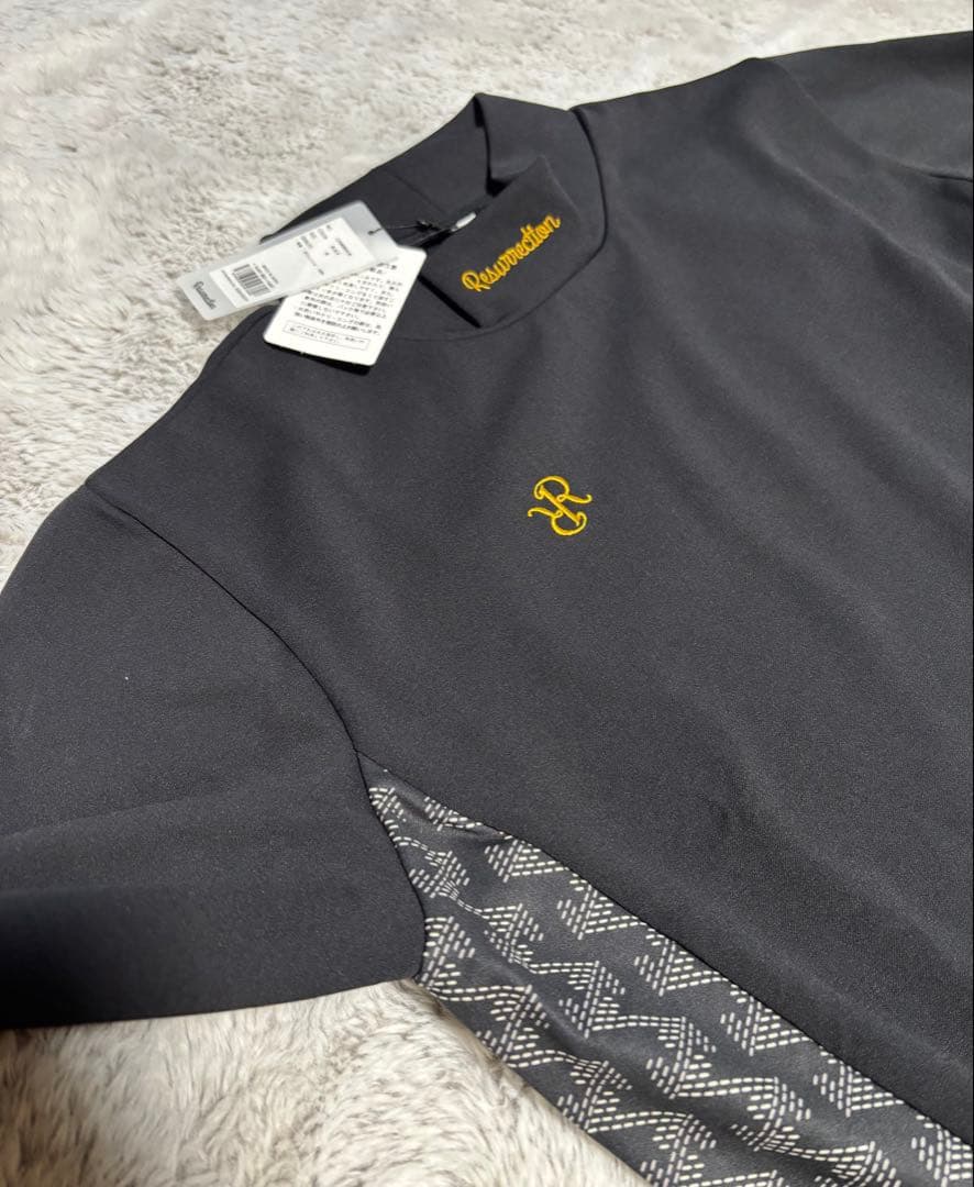 Resurrection GMバイカラーハイネックシャツ ブラックM