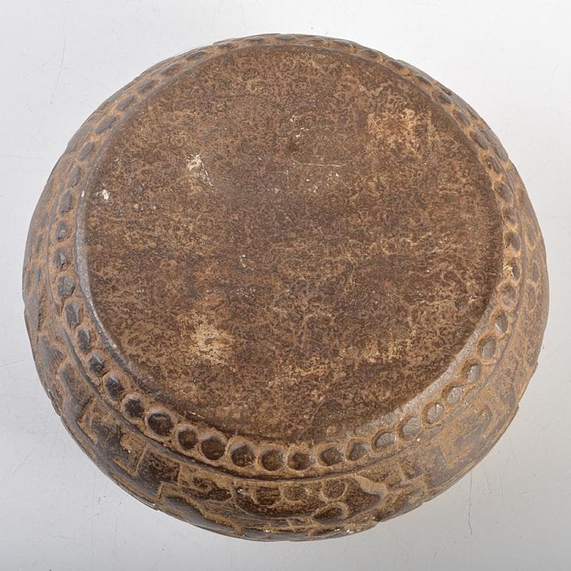 中国　書道具　太鼓形硯　端渓硯　M　R7350