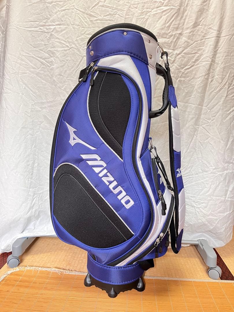 【ほぼ未使用】MIZUNO ゴルフバッグ キャディバッグ ブルー×ホワイト