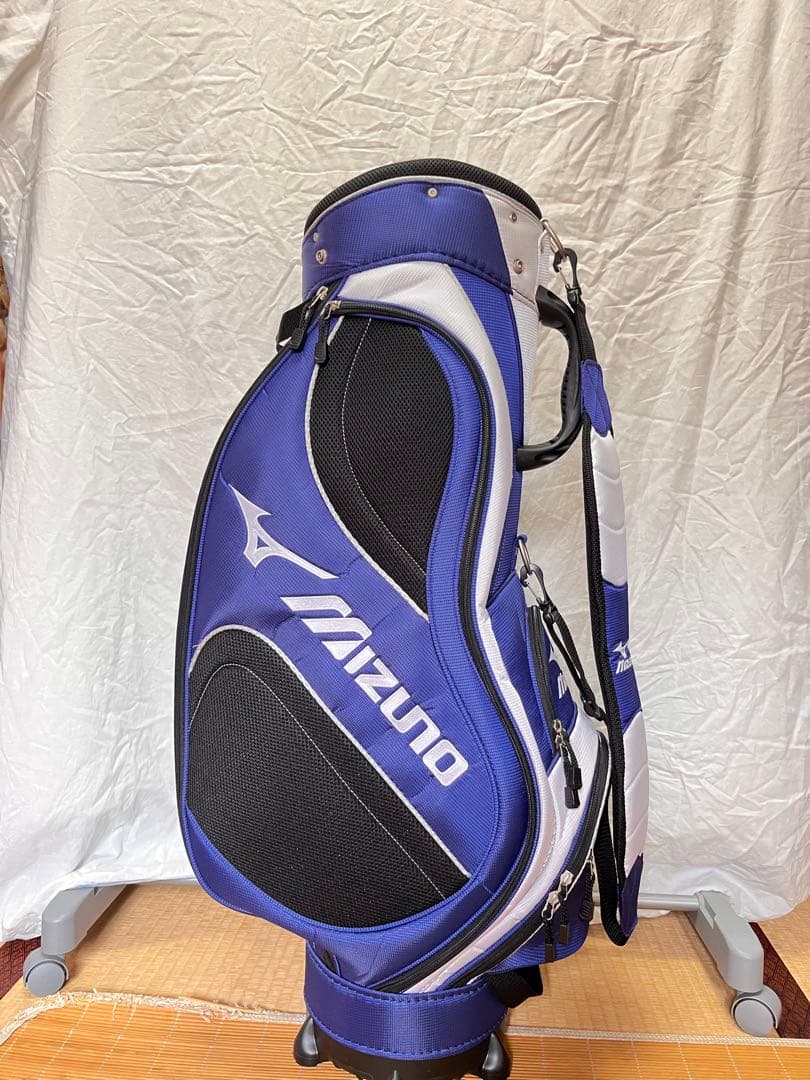 【ほぼ未使用】MIZUNO ゴルフバッグ キャディバッグ ブルー×ホワイト