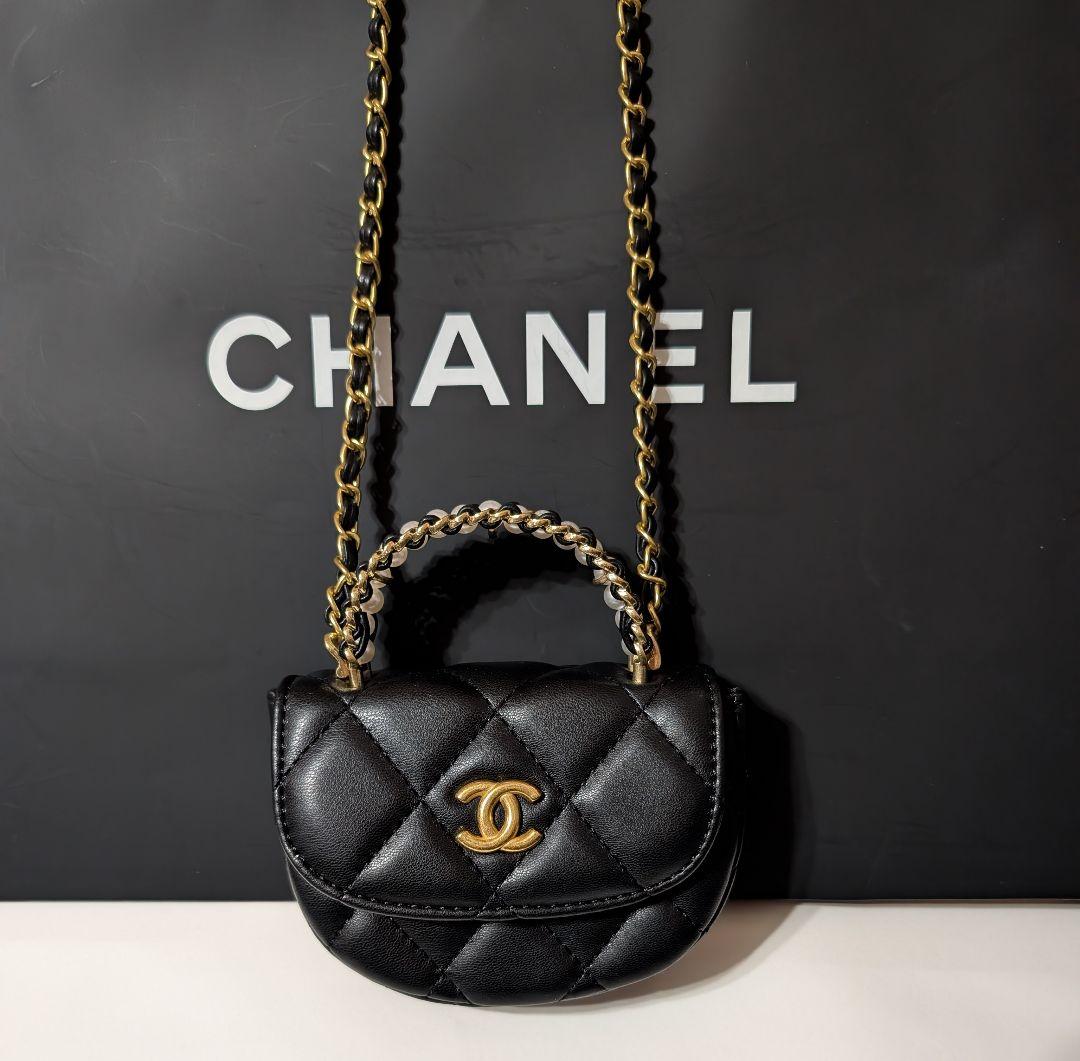 CHANEL ブラックキルティングチェーンショルダーバッグ❦ミニマトラッセ