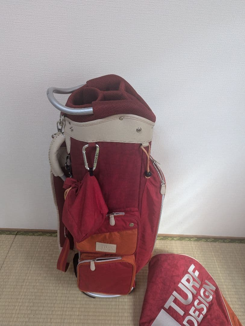 TURF DESIGN キャディバッグ 赤・オレンジ