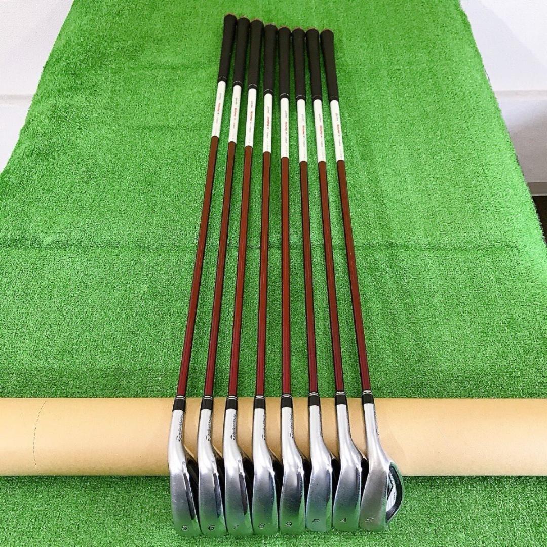 チ85★テーラーメイド R9 MAX 8本アイアンセット S 純正 Motore