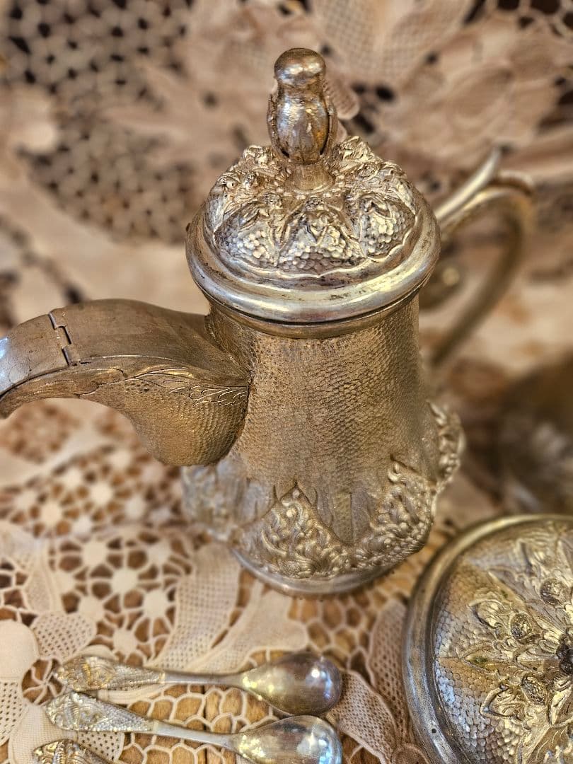 希少　フランスアンティーク風　銀製？　9点セット　シャビー　ブロカント