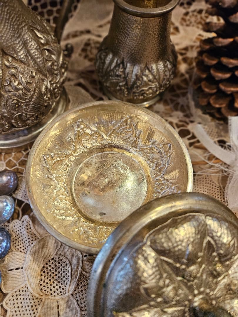 希少　フランスアンティーク風　銀製？　9点セット　シャビー　ブロカント