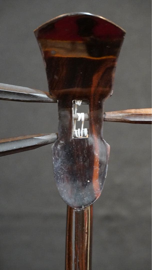 美型真壁古民家床柱縞黒檀三線　所有者様が40年前に入手　まずはご覧ください