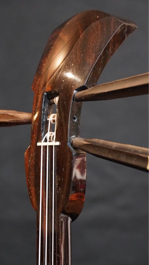 美型真壁古民家床柱縞黒檀三線　所有者様が40年前に入手　まずはご覧ください