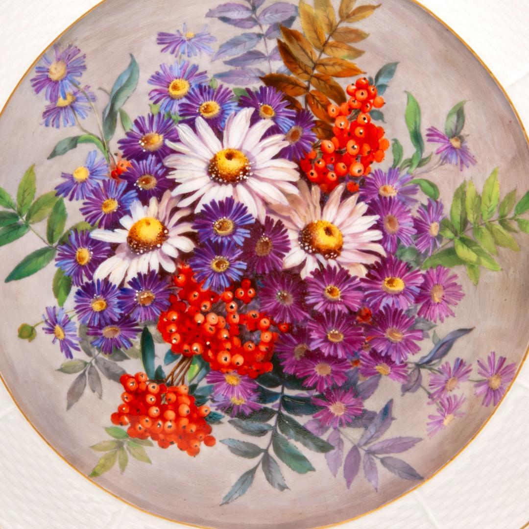 マイセン 金彩 「夏の花束」アルトツィアレリーフ 絵皿 直径 34.5センチ