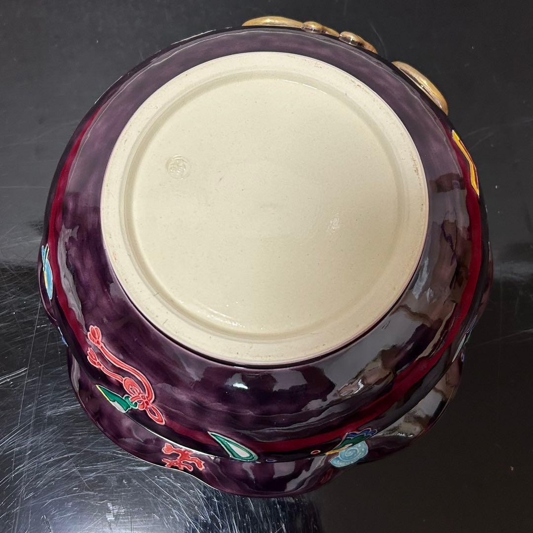 紫交趾宝尽砂金袋水指　茶道具懐石茶箱鵬雲斎坐忘斎淡々斎即中斎棗水指茶碗棗茶杓