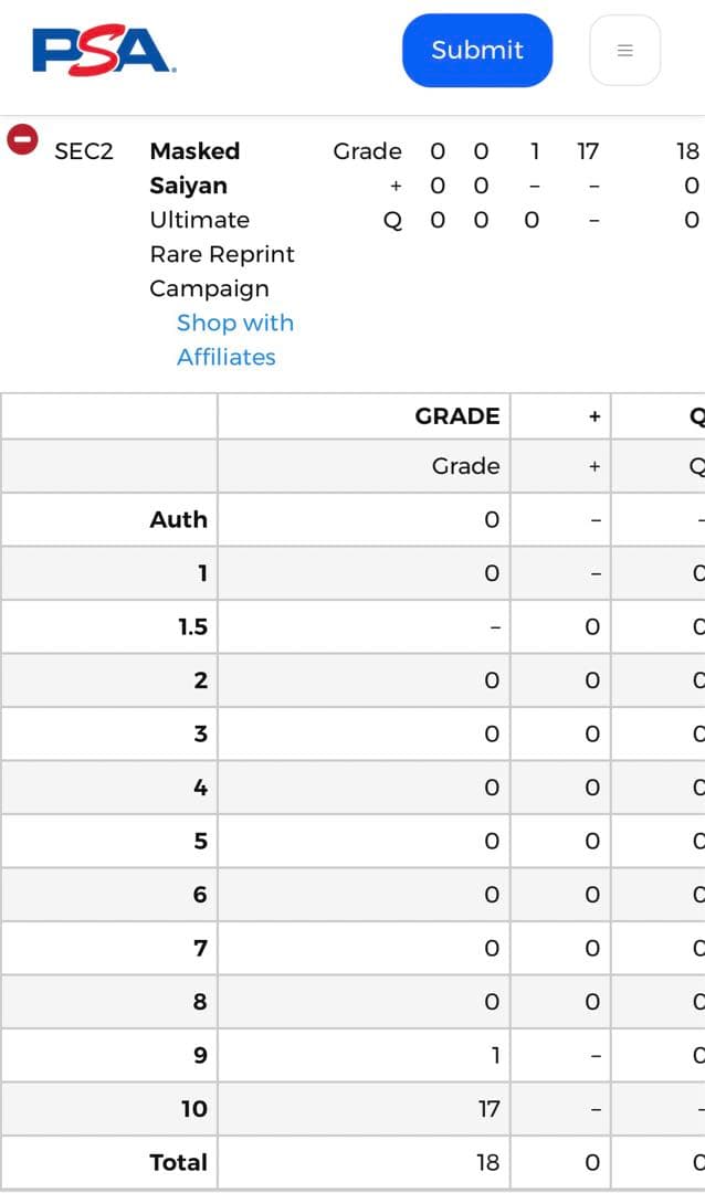 世界で17枚 PSA10 ドラゴンボールヒーローズ 仮面のサイヤ人 旧弾トレカ