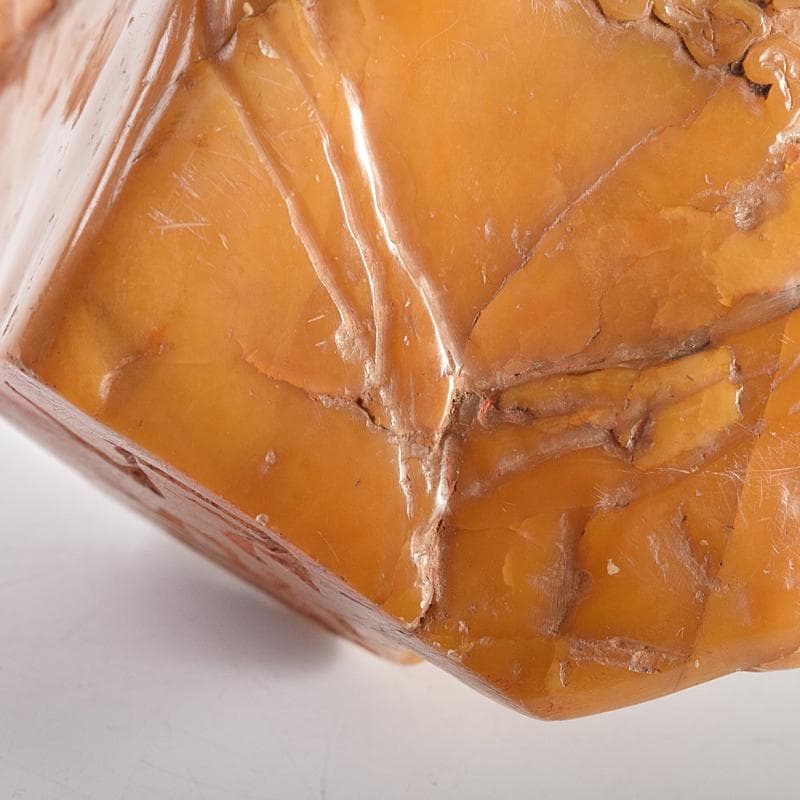 中国　篆刻　玉石田黄石彫刻　山水刻　印材　置物　Y　R8542