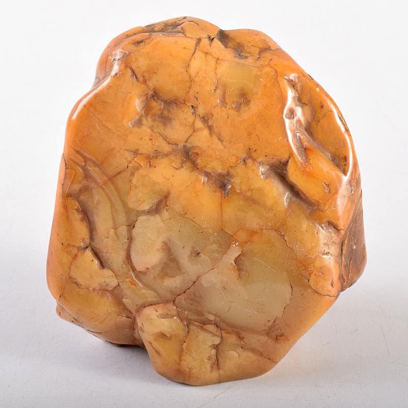 中国　篆刻　玉石田黄石彫刻　山水刻　印材　置物　Y　R8542