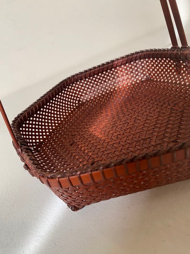 京都　祇園　西河　手付き竹籠