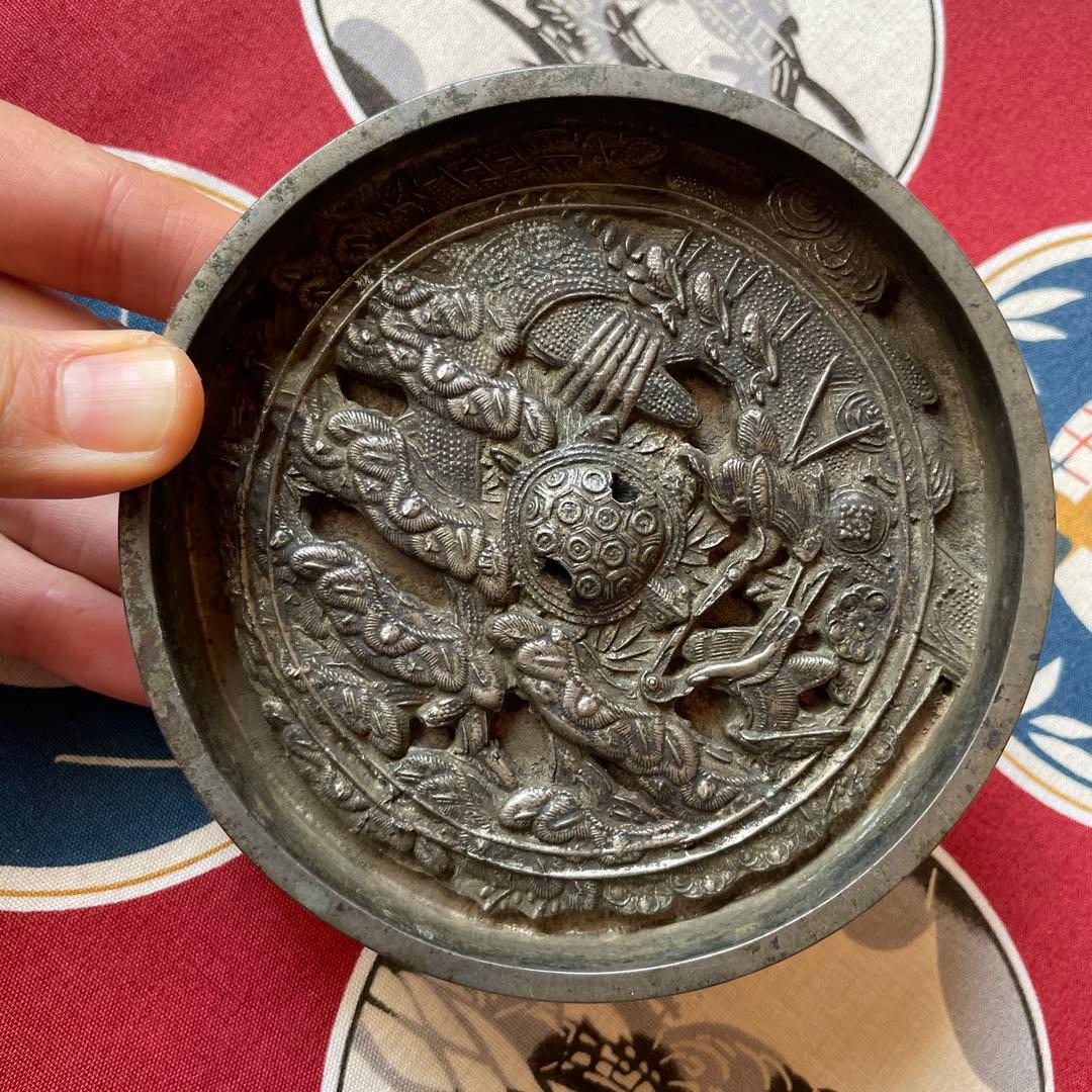 青銅鏡　鶴　亀　松