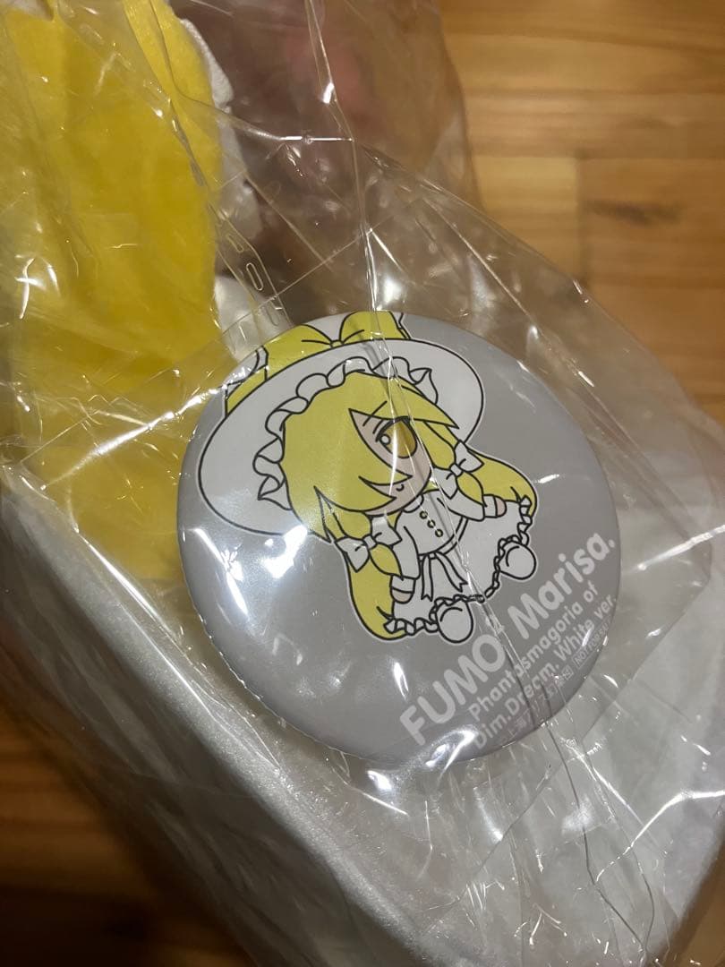 未開封】東方ふもふもぬいぐるみ れいむ&まりさ‼️ゆめじくう缶バッチ・スタンド付‼️